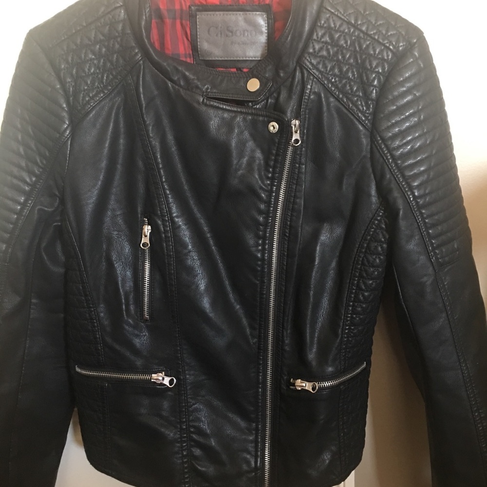 Vegan leather moto jacket